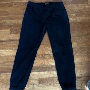 Mens black cord joggers